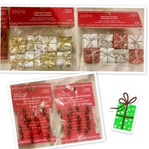 Ashland Festive Ornament and Tree Skirt Set - Red and Silver